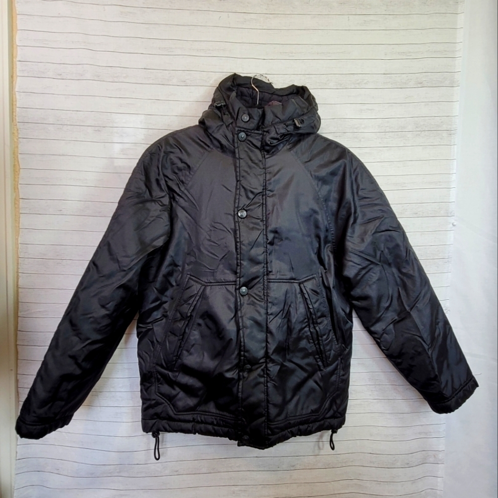 J.CREW QUILT LINED PUFFER COAT IN BLACK, SZ XS